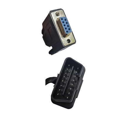 Diagnostyka samochodowa przedłużacz OBD2 męski na 9-pinowy żeński adapter w kolorze czarnym