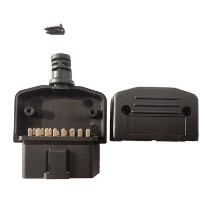 Practical Car Scanner Adapter , Black OBD2 Male Head With Half Moon Housing