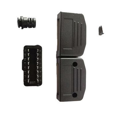Practical Car Scanner Adapter , Black OBD2 Male Head With Half Moon Housing