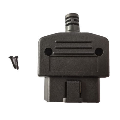 Practical Car Scanner Adapter , Black OBD2 Male Head With Half Moon Housing