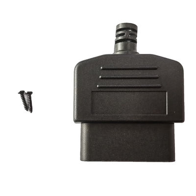 Practical Car Scanner Adapter , Black OBD2 Male Head With Half Moon Housing