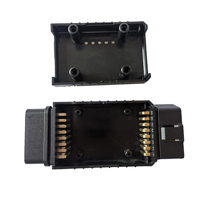 OBD2 Enclosure Bend Pin Gold Plated Male Bend Pin Nickel Plated Female OBD2 Connector Black Color Housing