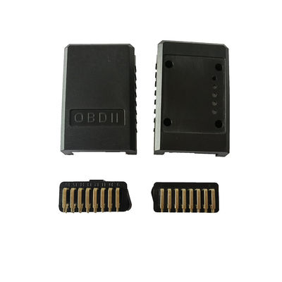 Bent Pin Gold Plated Male and Female Car Diagnostic OBD2 Connector With Black Shell