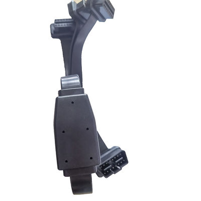 Flat OBD2 Y Cable16 Pin 1 ชายถึง 3 หญิงสำหรับการวินิจฉัยรถยนต์