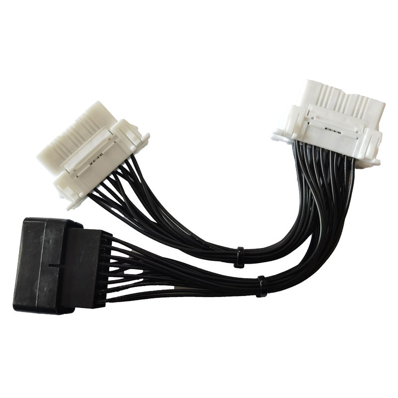 Durable OBD Adapter Cable 16 Pin 1 To 2 Y Female Splitter For Auto Diagnostic