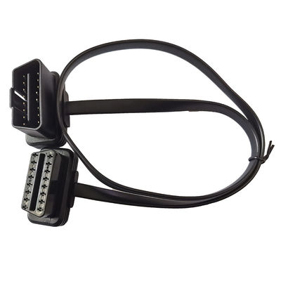 Flat 100cm OBD2 OBD Extender Cable Male To Female Untuk Industri Otomotif
